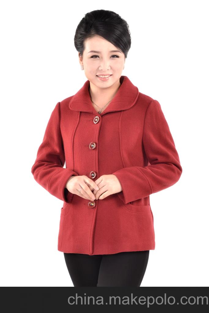 2013新款中老年女裝 春裝大碼媽媽裝 毛呢外套 短款時尚大衣