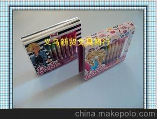 正品芭比文具禮品兒童繪畫套裝畫筆彩鉛油畫棒24入美勞派A460199