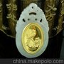 斯琅卡 金镶玉 龙凤吉祥玉/龙凤挂件/龙凤呈祥玉/工艺礼品吉祥物