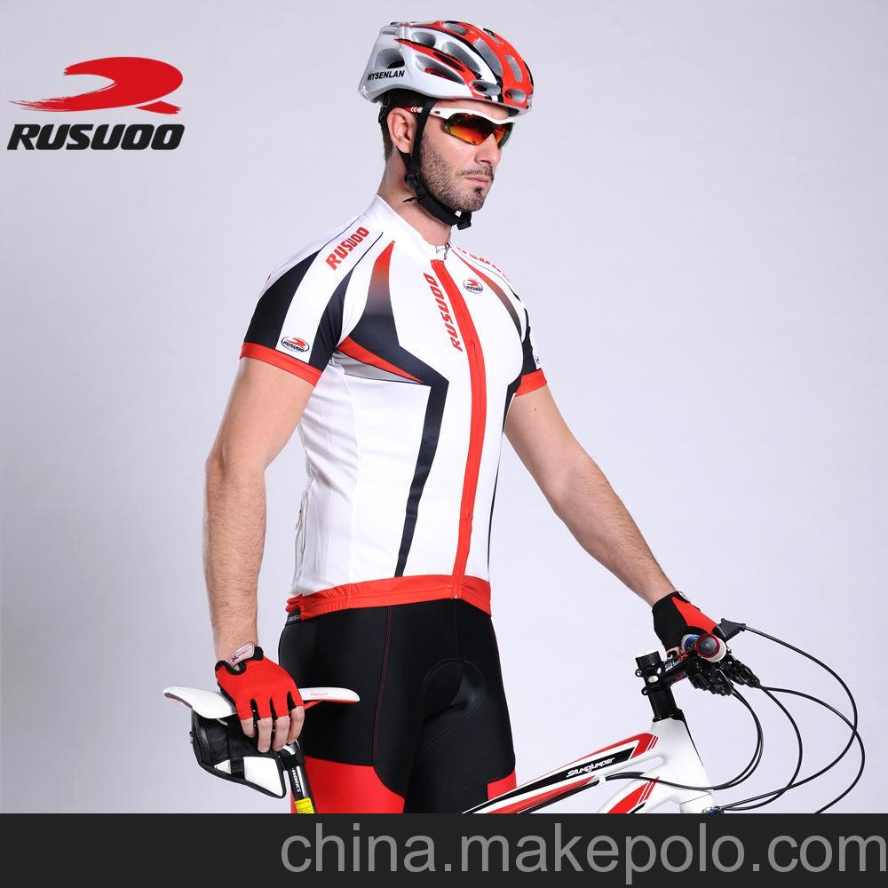 RUSUOO-D034短袖騎行上衣 山地專業騎行單衣 自行車騎行短袖上衣