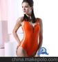 FEW(飄) 亮橙色彩女泳衣2215 泳衣 連體,連體泳衣