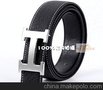 Hermes/愛馬仕 正品 銀色H扣頭 32mm 皮帶 腰帶 原版皮 純黑帶票