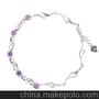 歐維希正品 施華洛世奇925純銀手鏈 紫水晶手飾 女 韓國風之花