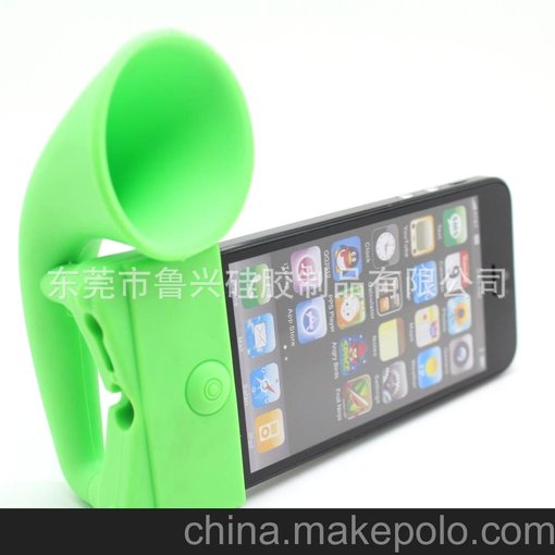 廠家供應(yīng) iphone4/4S硅膠喇叭揚(yáng)聲器 不插電擴(kuò)音器喇叭 可印LOGO圖片
