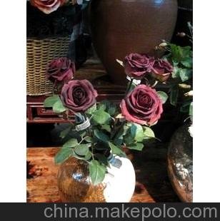 歐式單只玫瑰 外貿(mào)出口仿真花，假花，仿真花批發(fā)，仿真花圖片