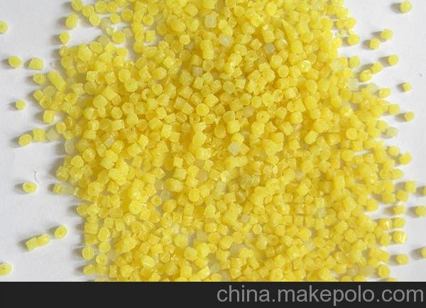 黃色HDPE顆粒 塑料顆粒 PE再生料圖片