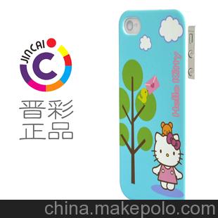 批發(fā)iphone4手機套殼iphone4S蘋果4外殼卡通風HelloKitty藍色凱蒂