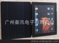 四折带休眠功能苹果ipad2/3代连体配PC壳保护皮货一件代发