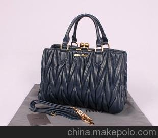Miu Miu女包 廠家批發(fā)直銷 真皮 手提包斜跨包 MIU9317寶藍(lán)圖片