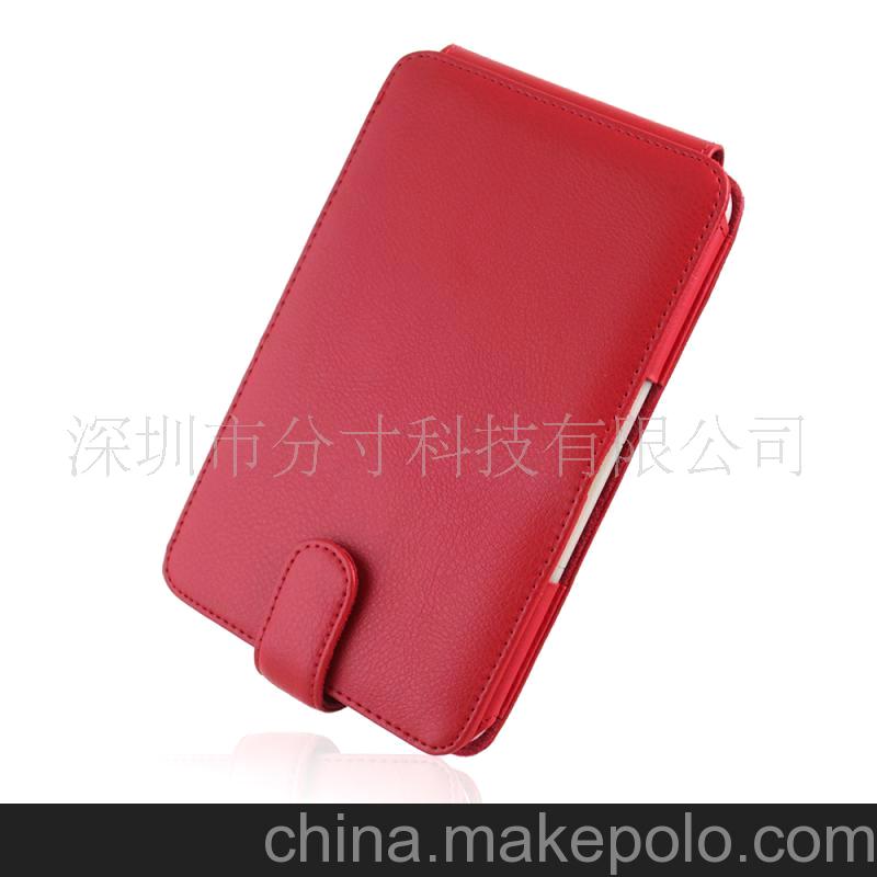 深圳廠家直銷 kindle 3 紅色皮套，保護(hù)套，真皮套