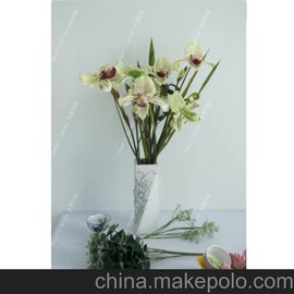 精品 供应仿真花仿真植物 拖鞋兰 兜兰 装饰花 PU花 量大从优