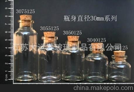 305017,306017管制玻璃瓶 木塞試管 心愿漂流瓶圖片