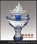 景德镇陶瓷厂家供应青花双层仙女陶瓷喷泉空气加湿器