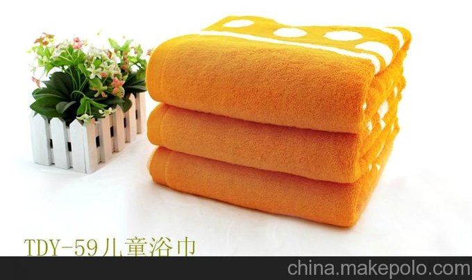 天源廠(chǎng)家生產(chǎn)供應 竹纖維色織提花 兒童浴巾 70*90 293g圖片