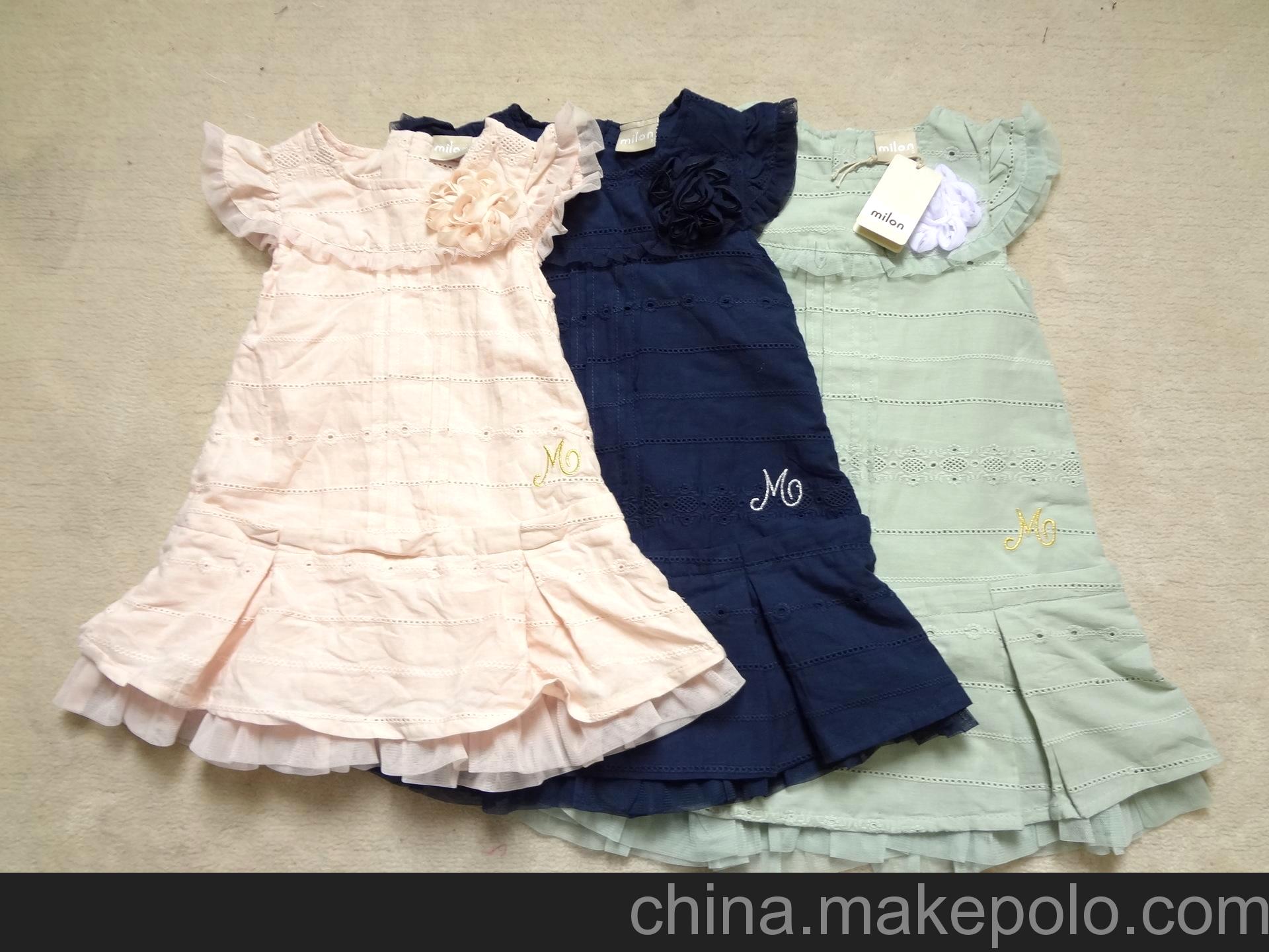 外貿童裝批發 巴西 milon雙層棉紗女童連衣裙 公主裙 原單