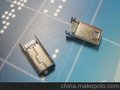 供应迷你USB/mini USB 前五后五 超薄 鱼叉脚USB