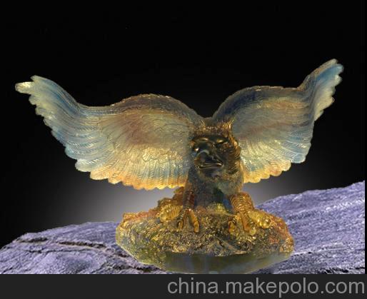 琉璃工藝品大鵬展翅、諦聽、福祿雙喜、吉祥平安、金童玉女