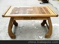 红木家具 中式仿古典家具/鸡翅木茶桌/095B 本色弯脚茶桌
