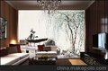 供应赛欧福大型无缝水墨山水壁画可擦洗无纺布