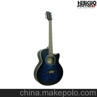 供應(yīng)PT-401-DM-JW/40寸水晶紋缺角民謠吉他化藍(lán)色BLS 和必括樂器圖片