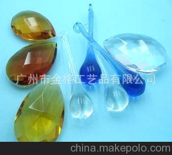 彩色玻璃水滴吊墜 燈飾玻璃水滴 玻璃燈飾配件 玻璃水滴掛件圖片