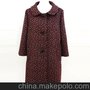 一品奴大衣22128 女式长款豹点翻领大衣
