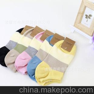 tutuanna 袜子 批发 粗细条纹 女士 全棉 短筒 船袜 春夏款G-1004